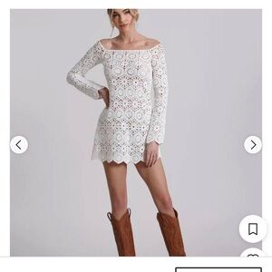 Avec Les Filles white crochet dress NWOT